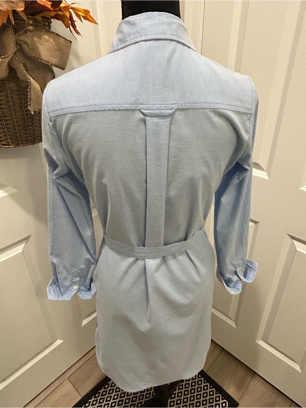 U.S. Polo Assn. Women’s Blue Oxford Shirt Dress NWT Small - Picture 4 of 14